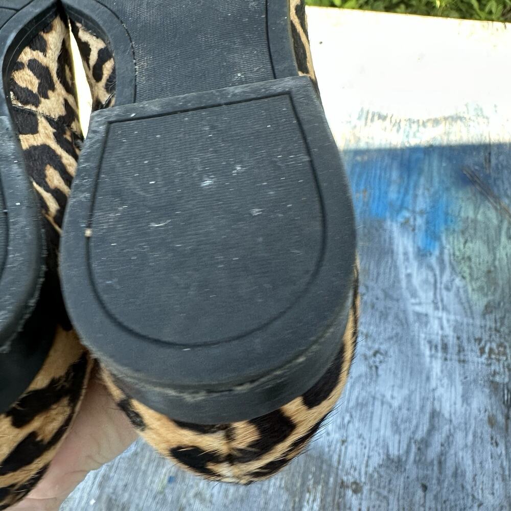 Franco Sarto Leopard Print Calf Hair Pointed-Toe Loafers Size 8 M Womens 825 - Picture 10 of 16